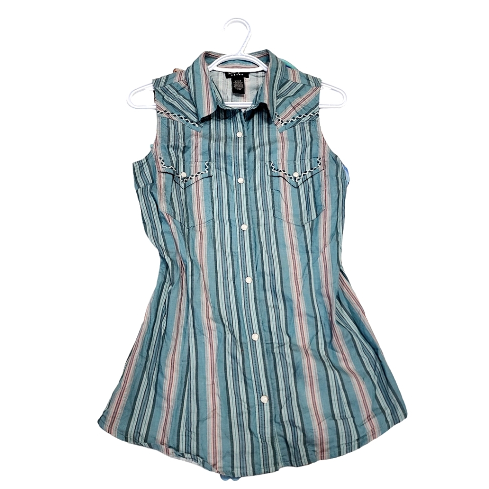 Womens Multicolored Wrangler Retro Button Up Western Vest Size Small